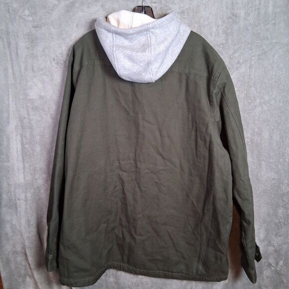 Duluth Fire Hose Jacket Sz 2XLT Flannel Lined Hooded Olive Green Limber Jac NWOT - Picture 2 of 6